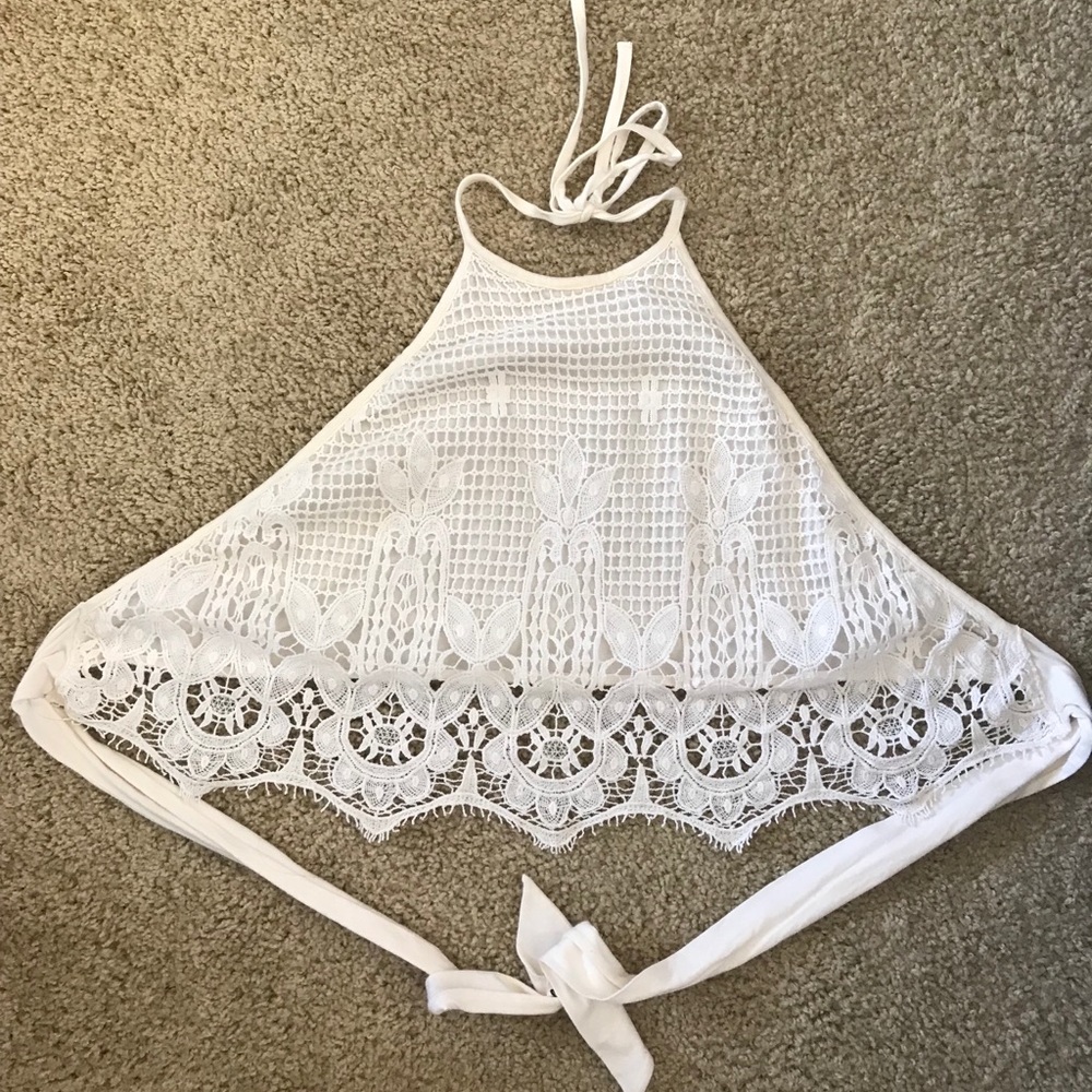 Halter, Open-Back, Lace Top
